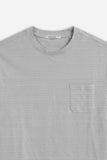 T-SHIRT GIROCOLLO CON TRAMA IN RILIEVO E TASCHINO M GRIGIO