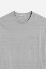 T-SHIRT GIROCOLLO CON TRAMA IN RILIEVO E TASCHINO M GRIGIO