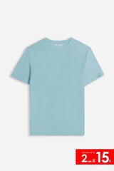 T-SHIRT GIROCOLLO SLUB POLVERE