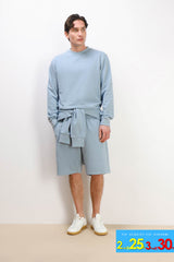 BERMUDA IN FELPA BASIC POLVERE