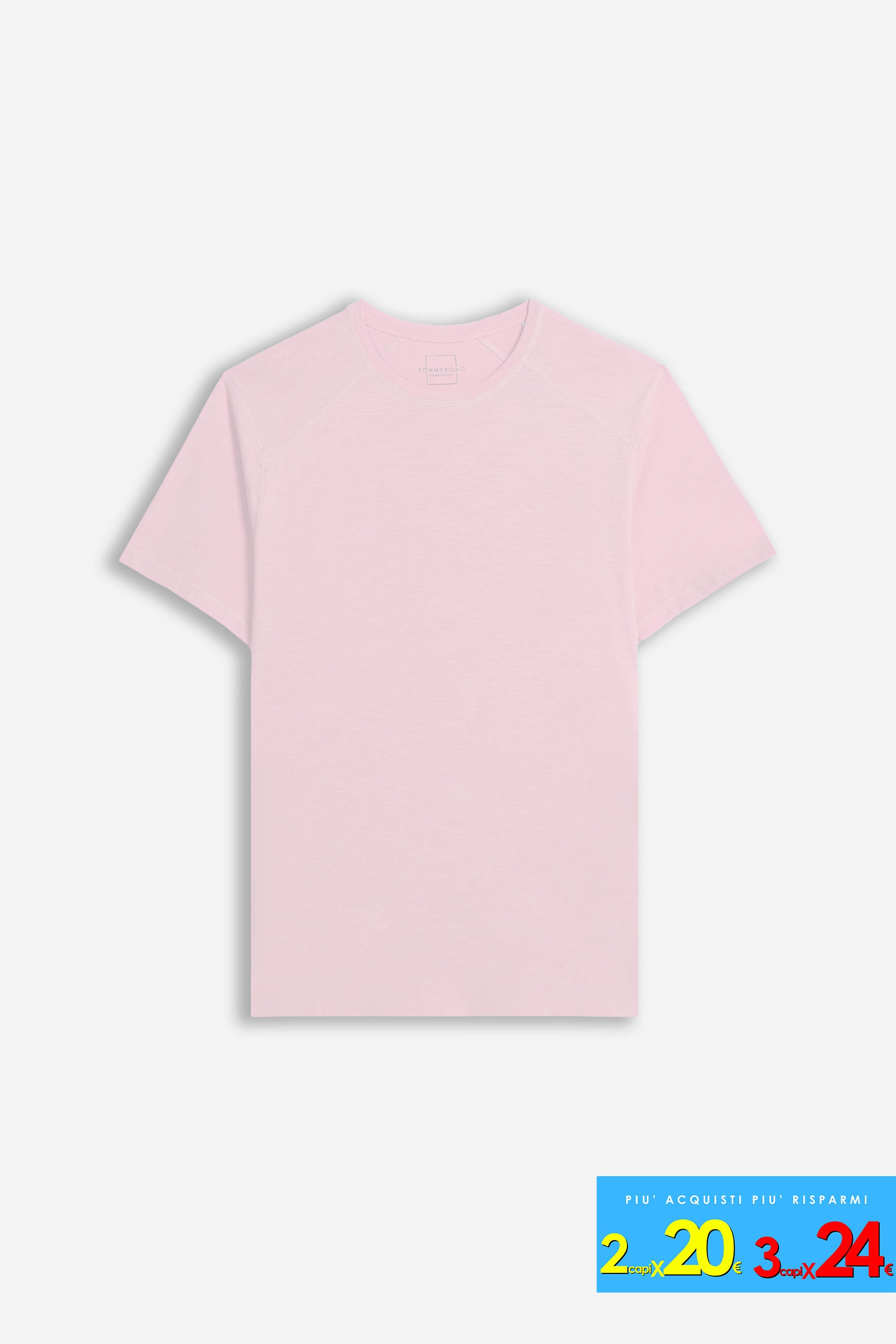 T-SHIRT GIROCOLLO BASIC SLUB ROSA
