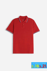 POLO IN PIQUET BASIC ROSSO