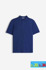 POLO PIQUET BASIC TINTA UNITA E LOGO ROYAL