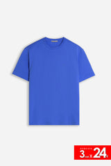 T-SHIRT GIROCOLLO BASIC CON DETTAGLIO ROYAL