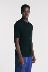 CAMICIA A COSTE IN COTONE NERO