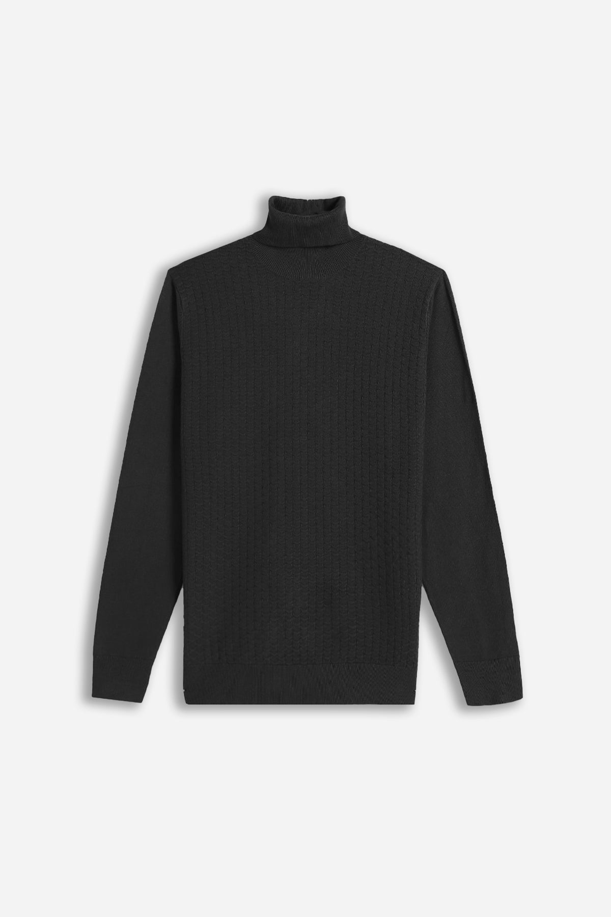 MAGLIA DOLCEVITA PUNTO LAVORATO NERO