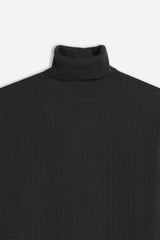 MAGLIA DOLCEVITA PUNTO LAVORATO NERO