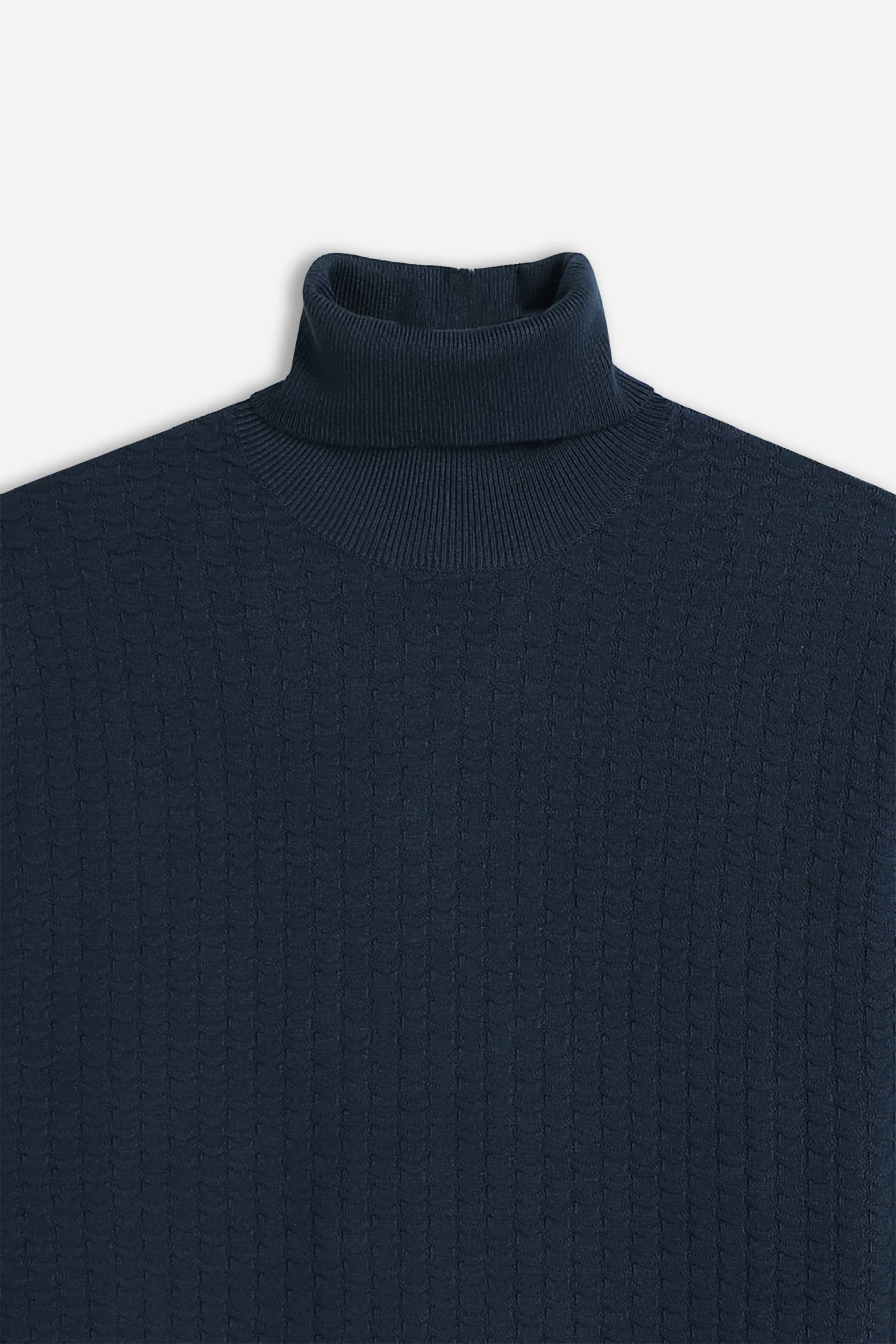 MAGLIA DOLCEVITA PUNTO LAVORATO BLEU