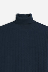 MAGLIA DOLCEVITA PUNTO LAVORATO BLEU