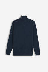 MAGLIA DOLCEVITA PUNTO LAVORATO BLEU