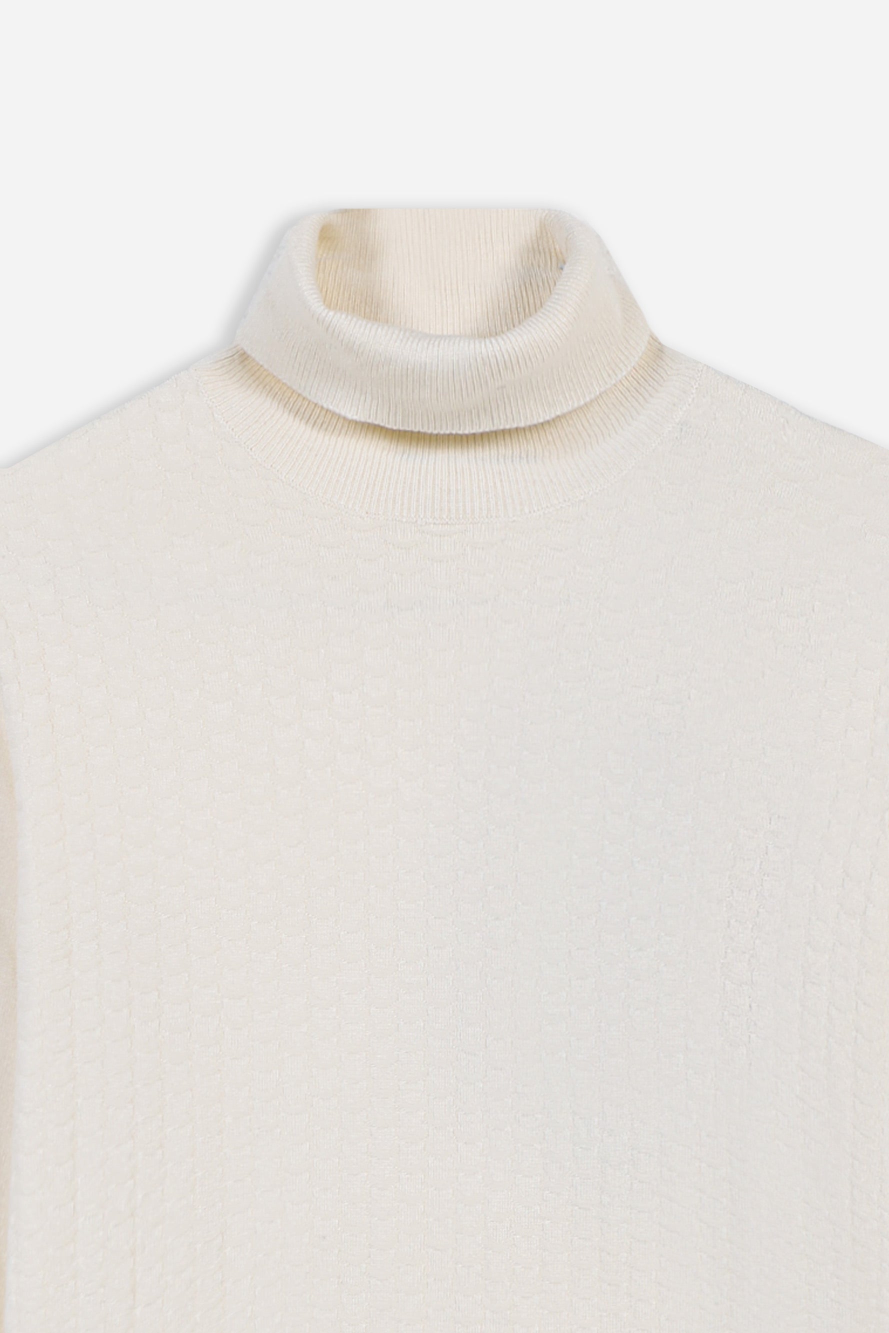 MAGLIA DOLCEVITA PUNTO LAVORATO PANNA