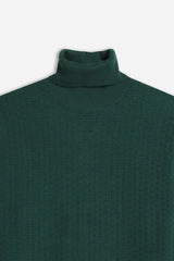 MAGLIA DOLCEVITA PUNTO LAVORATO VERDE BOSCO