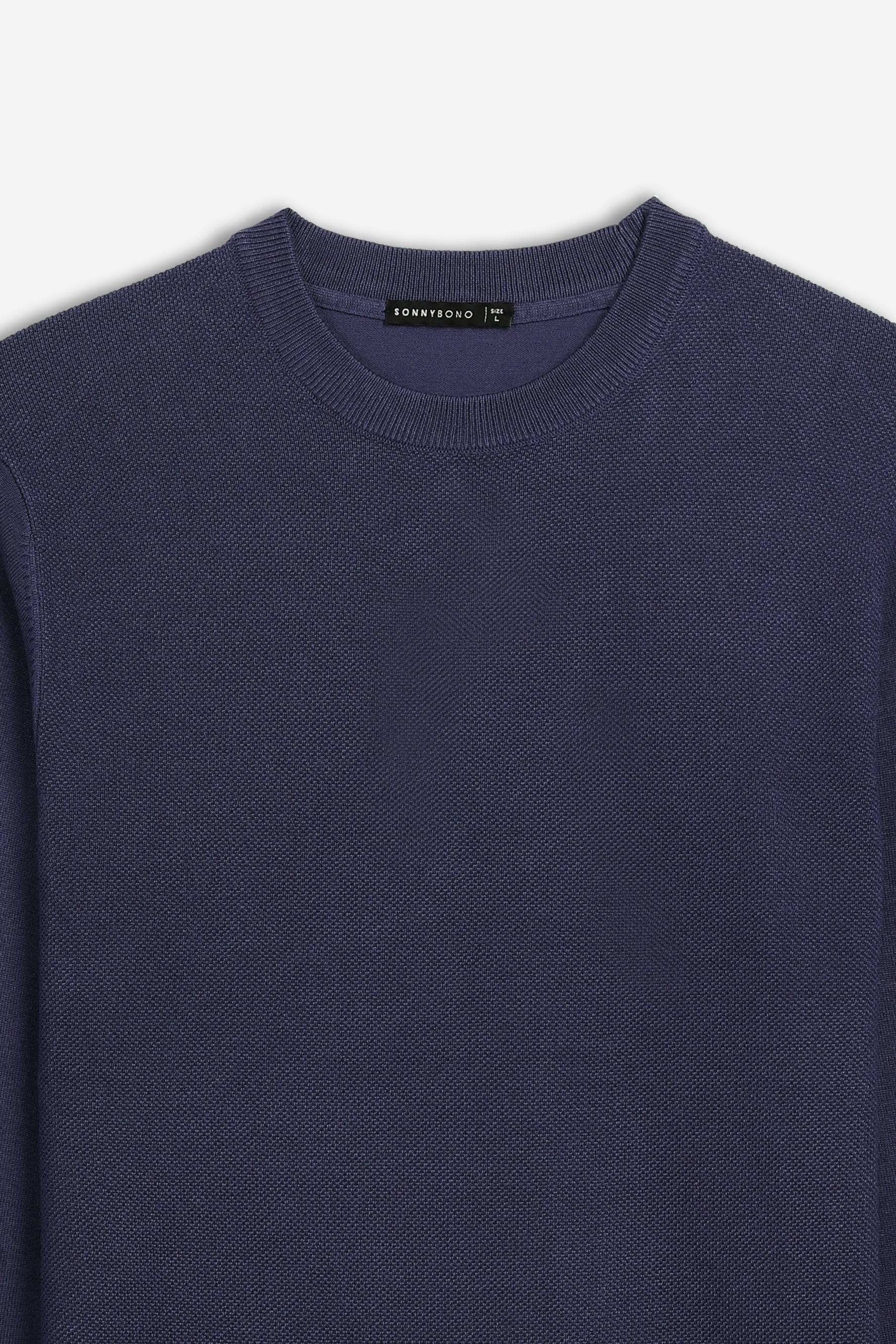 MAGLIA GIROCOLLO LAVORATA BLEU