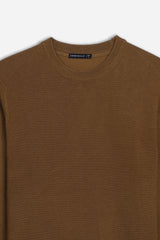 MAGLIA GIROCOLLO LAVORATA CAMMELLO