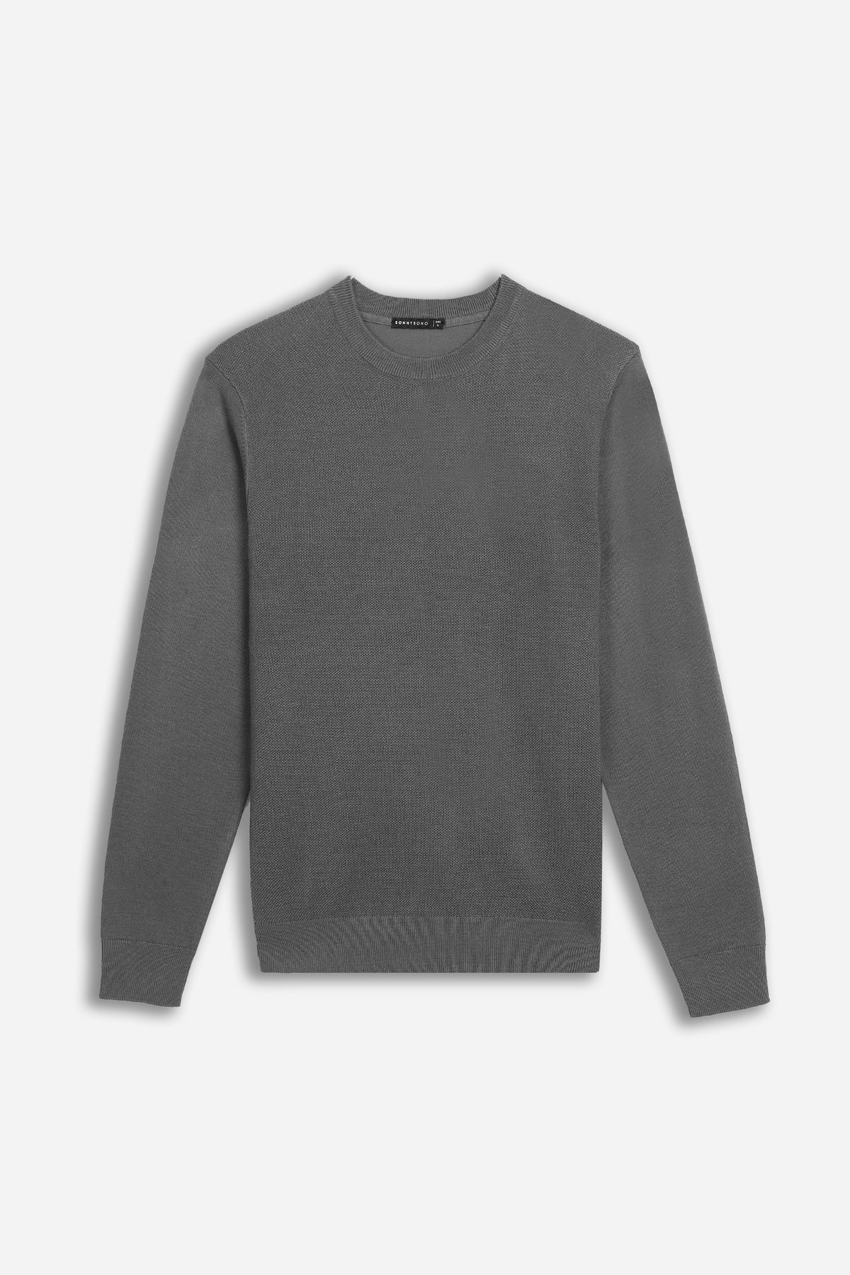 MAGLIA GIROCOLLO LAVORATA GRIGIO SCURO