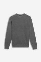 MAGLIA GIROCOLLO LAVORATA GRIGIO SCURO