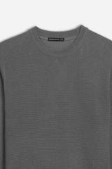 MAGLIA GIROCOLLO LAVORATA GRIGIO SCURO