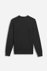 MAGLIA GIROCOLLO LAVORATA NERO