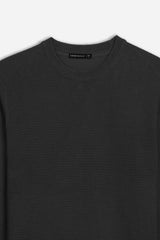 MAGLIA GIROCOLLO LAVORATA NERO