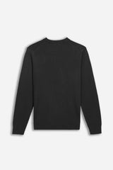 MAGLIA GIROCOLLO LAVORATA NERO