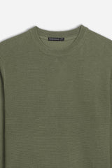 MAGLIA GIROCOLLO LAVORATA SALVIA