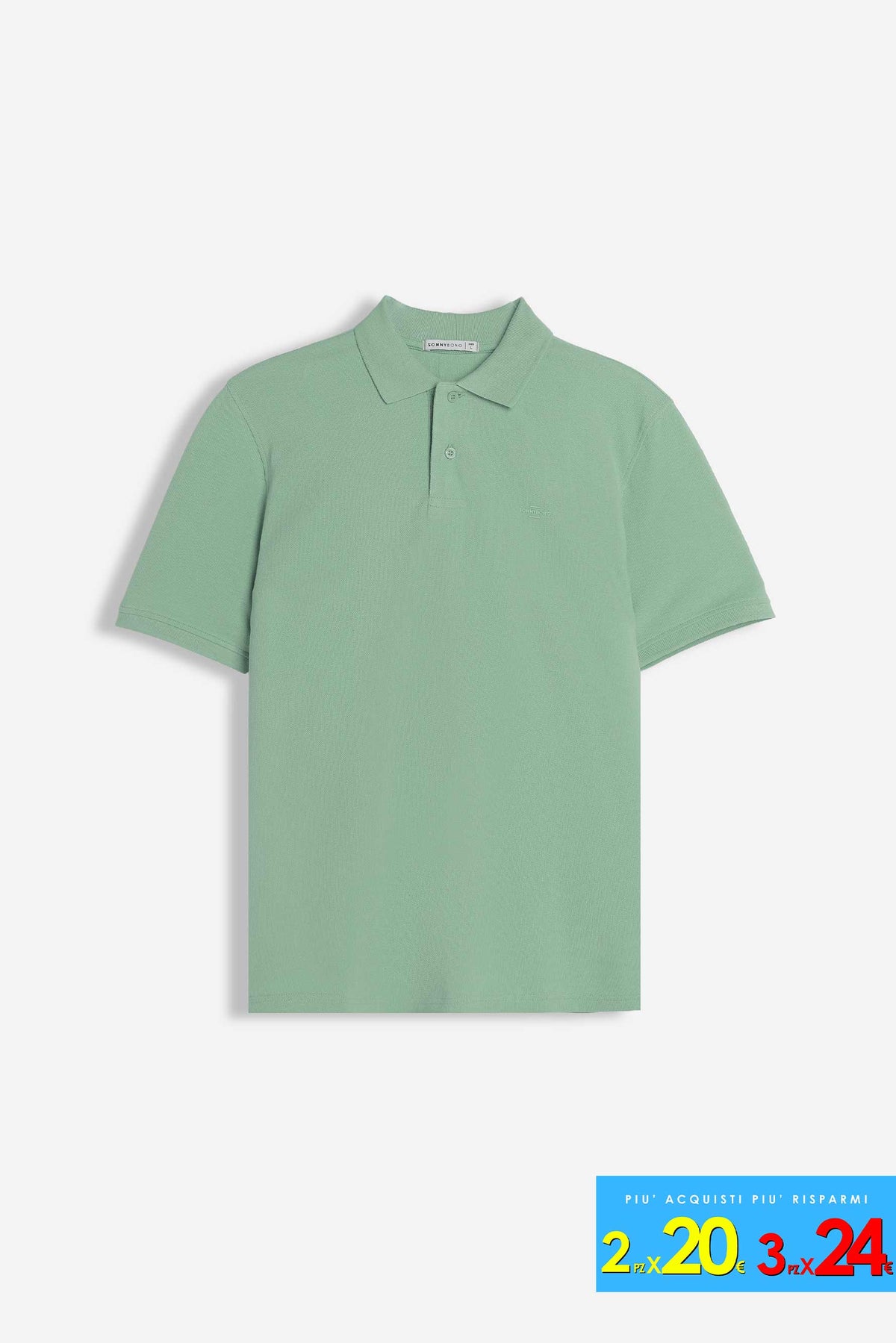 POLO PIQUET BASIC TINTA UNITA E LOGO SALVIA