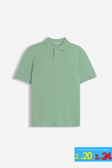 POLO PIQUET BASIC TINTA UNITA E LOGO SALVIA