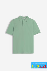 POLO PIQUET BASIC TINTA UNITA E LOGO SALVIA