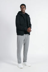 GIUBBOTTO DOPPIO TESSUTO CON CAPPUCCIO NERO