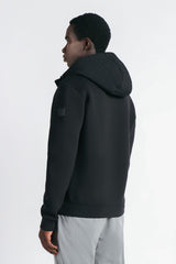 GIUBBOTTO DOPPIO TESSUTO CON CAPPUCCIO NERO