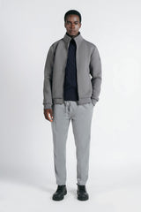 GIUBBOTTO DOPPIO TESSUTO COLLO IN PIEDI GRIGIO SCURO