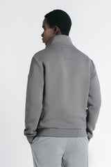 GIUBBOTTO DOPPIO TESSUTO COLLO IN PIEDI GRIGIO SCURO