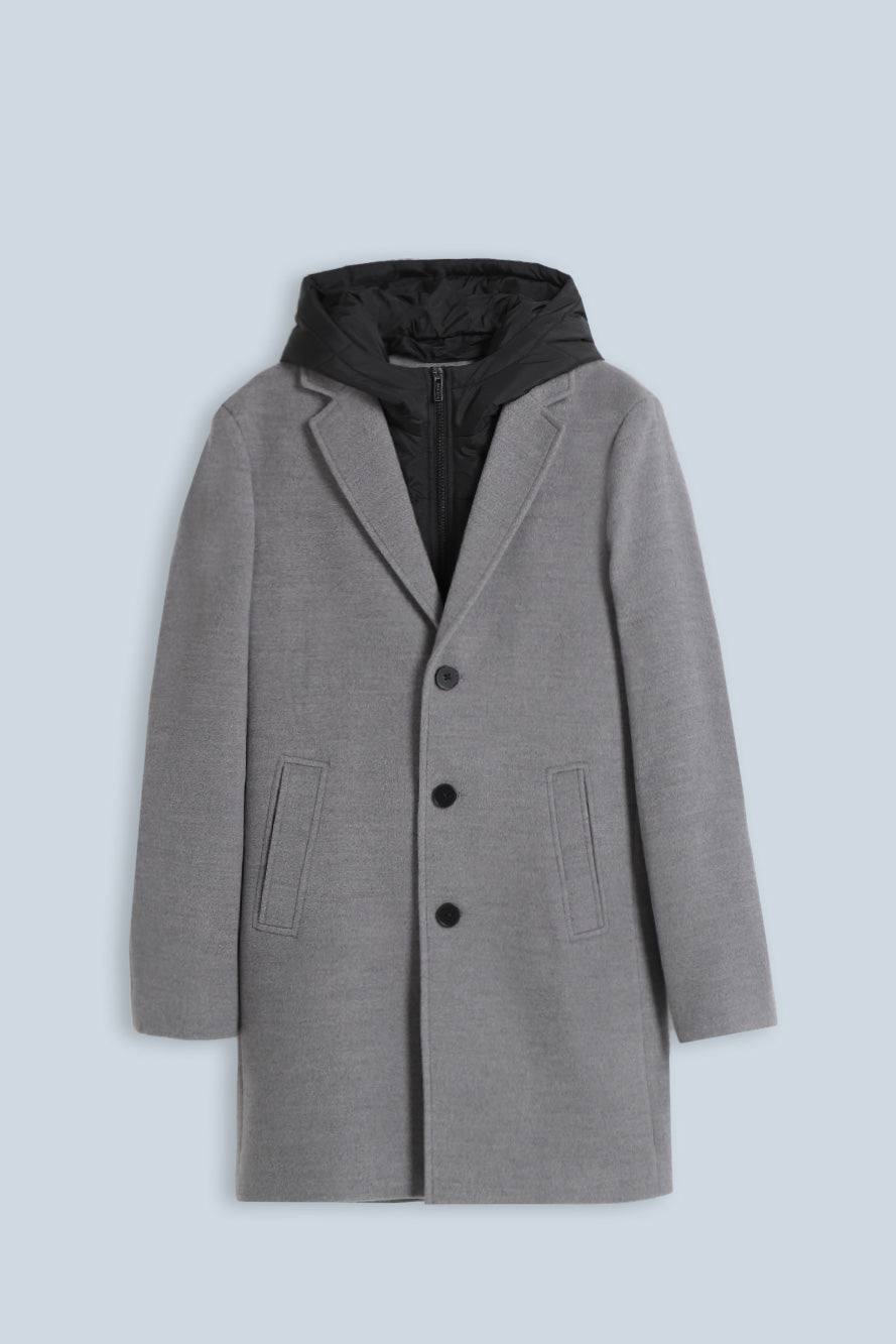 CAPPOTTO BARONETTO CAPPUCCIO E GILET STACCABILE M GRIGIO