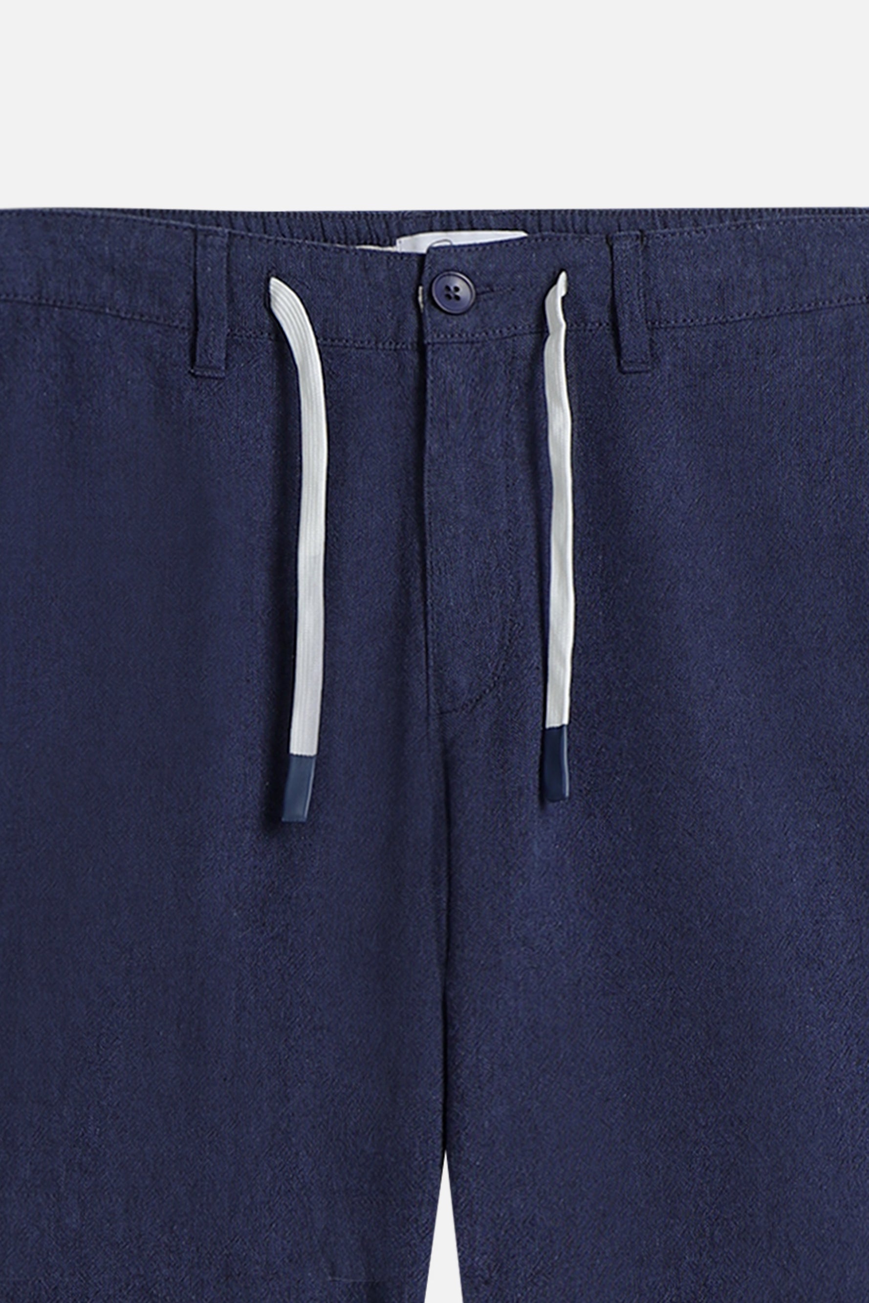 BERMUDA MISTO LINO BLEU
