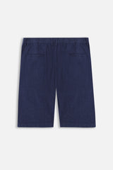 BERMUDA MISTO LINO BLEU