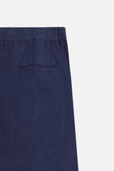 BERMUDA MISTO LINO BLEU