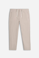 PANTALONI JOGGER MISTO LINO BEIGE CHIARO