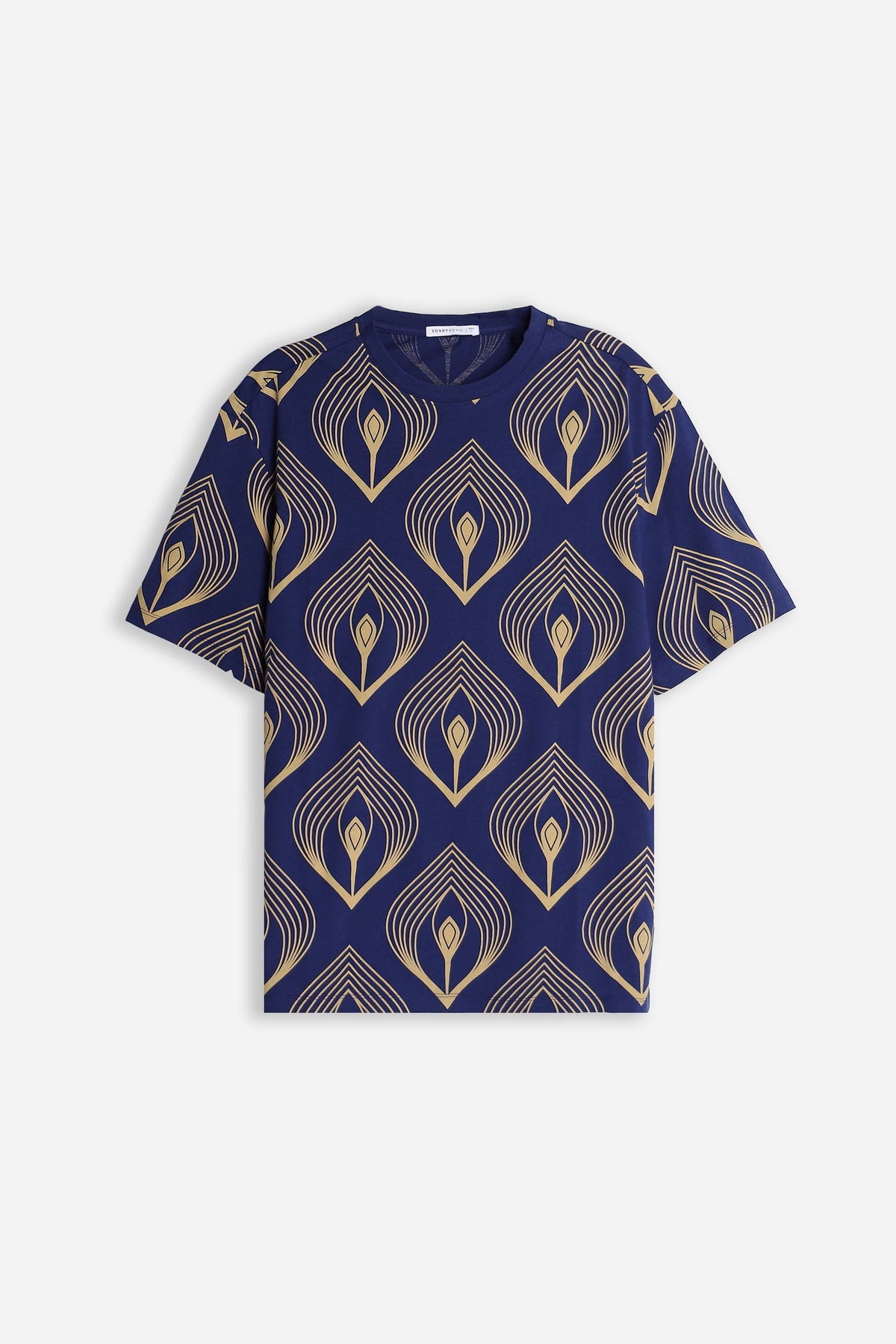 T-SHIRT GIROCOLLO FANTASIA F INDACO