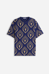 T-SHIRT GIROCOLLO FANTASIA F INDACO