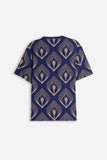 T-SHIRT GIROCOLLO FANTASIA F INDACO