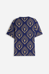 T-SHIRT GIROCOLLO FANTASIA F INDACO
