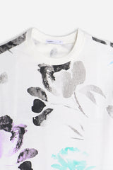 T-SHIRT GIROCOLLO FANTASIA F BIANCO