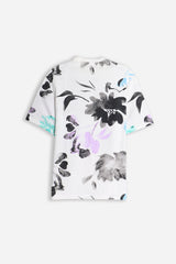 T-SHIRT GIROCOLLO FANTASIA F BIANCO