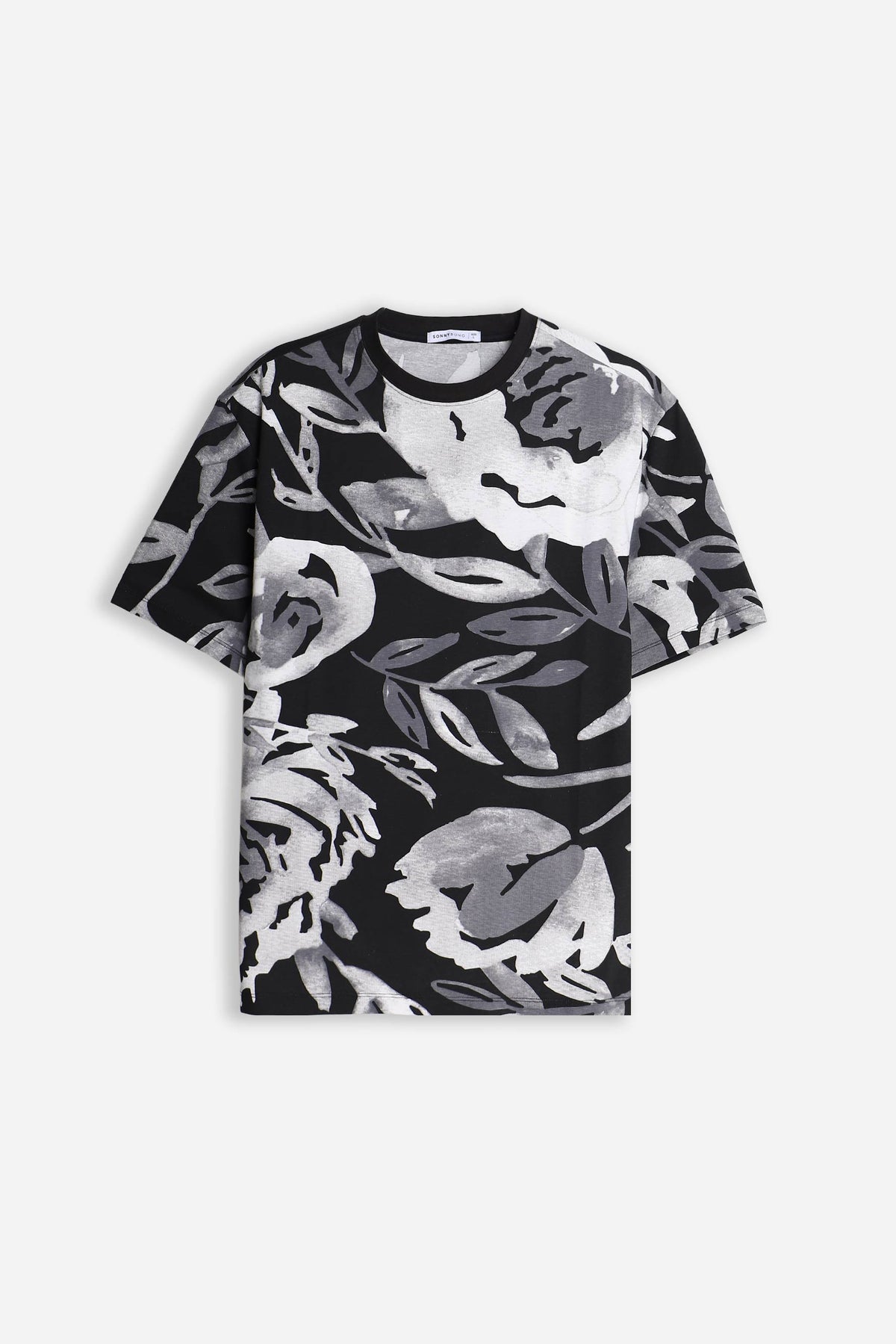 T-SHIRT GIROCOLLO FANTASIA F NERO
