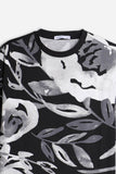 T-SHIRT GIROCOLLO FANTASIA F NERO