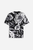 T-SHIRT GIROCOLLO FANTASIA F NERO