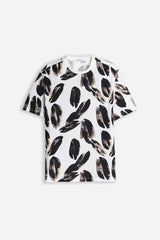 T-SHIRT GIROCOLLO FANTASIA F PANNA