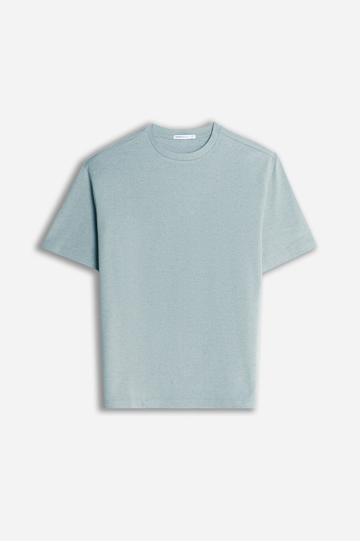 T-SHIRT GIROCOLLO IN JERSEY EFFETTO FIAMMATO CIELO