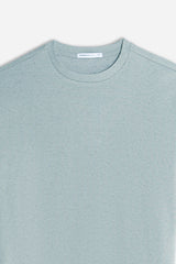 T-SHIRT GIROCOLLO IN JERSEY EFFETTO FIAMMATO CIELO