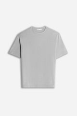 T-SHIRT GIROCOLLO IN JERSEY EFFETTO FIAMMATO M GRIGIO